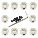 Befenybay 10 Pcs Lock Collar 8mm Shaft Lock Collar T8 Lead Screw Lock Ring for 3D Printer CNC Parts (8mm-Silver)