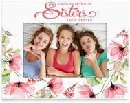 KATE POSH The Love Between Sisters is Forever Picture Frame, Best Sister Ever, Maid of Honor, Bridesmaid, Sister in Law, New Sister, Big Sister (5x7-Horizontal PINK)