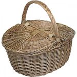 Red Hamper EH001 Grey Antique Grey Oval Picnic Basket