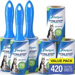 PetLovers Lint Rollers for Pet Hair Extra Sticky 420 Sheets - Lint Remover for Clothes…