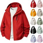 YAFINMO Unisex Waterproof Windproof Windbreaker Multipocket Zip Up Hooded Rain Jacket Hiking Cycling Travel Rain Coat Jacket