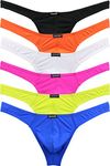 iKingsky Men's Low Rise Thong Sexy T Back Men Underwear Pack of 6 (Large, Color 1)