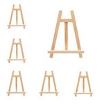 AHAQU 6PCS Mini Easel Stand, 20x28cm Wooden Tabletop Easel Holder Stand, Artist Triangle Easel, Small Desktop Display Easel for Photos, Painting, Drawing, Calendar, Weddings, Crafts