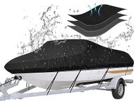 iCOVER Trailerable Boat Cover- 17'-19' Waterproof Heavy Duty Boat Cover, Fits V-Hull,Fish&Ski,Pro-Style,Fishing Boat,Runabout,Bass Boat, up to 17ft-19ft Long X 96" Wide