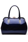 MKF Collection by Mia K. Farrow Marlene Patent Satchel Handbag Navy