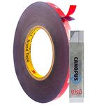 CANOPUS Double Sided Tape Strong 5mm x 15m, Waterproof Heavy Duty, Ideal for LED Strip Lights, Automotive, Home, Office Decor, Sticky Tape, Adhesive Tape, Dark Gray