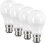 B22 Bayonet LED Bulb, Warm White 3000K, 60W 60 Watts Equivalent, 8.5W B22 GLS Bulbs, Light Bulbs, 806 Lumen, Non-Dimmable, Pack of 4