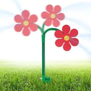 Crazy Dancing Daisy Water Sprinkler Dog, 360 Rotatable Dancing Flower Water Sprinklers, Lawn Watering Sprinklers Sprayer, Lrrigation Tool for Yard Watering Pets Playing (Red)