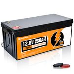 ECO-WORTHY 12V 280Ah LiFePO4 Lithium Battery 6000+ Deep Cycles with 3584wh Energy,Built-In 250A BMS Protection,for RV,Off-Grid Solar Power System, Home Backup,Marine