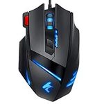 Hcman Gaming Mouse Wired Programmable 7 Buttons [Upgraded Version] Led Backlit & 5 DPI Mode,Comfortable Grip with Fire Button,USB PC Gaming Mice,for Laptop Computer MAC Gamers (Black)