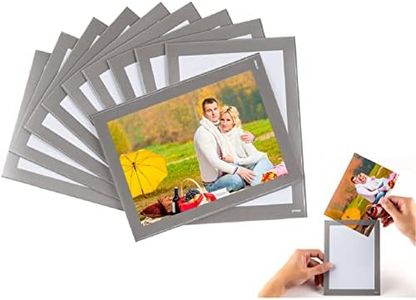 STTMGN Magnetic Photo Frames with Sliver-Grey Border(4"X6",10 Pack),Magnet Picture Frame Pockets/Postcard Holder,Decorations for Fridge/Lockers/Home/Office/School/Classroom/Whiteboard/Party