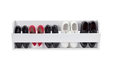 Elegant Brands Shoe Rack Storage Organiser, Wall-Mounted, White, Wood, Richmond Range