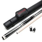 CUPPA Pool Cue with Case 12.75mm/11.75mm Tip Options,58" 2-Pieces 19-19.5 oz Professional Pool Stick Set (12.75mm, HSG4)