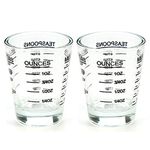 NCnnwovf Shot Glasses Measuring Cup Liquid Heavy Glass Wine Glass Espresso Shot Glass 26-Incremental Measurement 1oz, 6 TSP, 2 TBS, 30ml (2pack Black)