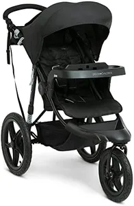 Delta Children Apollo Jogging Stroller - Shock Absorbing Frame with Large Canopy & Recline - Car Seat Compatible, Black