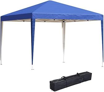 Outsunny 3 x 3M Garden Pop Up Gazebo Height Adjustable Marquee Party Tent Wedding Canopy with Carrying Bag, Blue