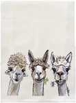 Alpaca Tea Towel - Trio of Alpacas Flour Sack Towel - Alpaca Kitchen Towel - Alpaca Lover Gifts - Alpaca gifts for mom - Handmade - Farmhouse Kitchen Decor - Llama towel - Llama gifts