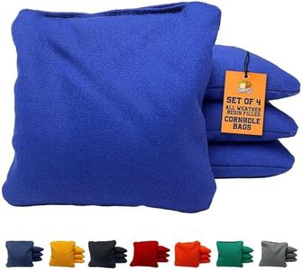 Cornhole365 All Weather Cornhole Bags - 6"x6" Premium Plastic Pellet Resin-Filled, Weather-Resistant, Solid Color Duck Cloth Cornhole Bean Bags - Professional Cornhole Bags Set of 4 (Storm Royal)