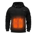 Heated Hoodies Unisex, Heated Hoodie for Men Women, USB Electric Heated Jacket, Heated Clothes for Outdoor Without Battery, Black, XX-Large