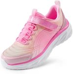 DREAM PAIRS Girls Shoes Sneakers Kids Tennis Shoes Sparkle ColorBurst Lightweight Running Casual Walking Shoes,Size 1 Little Kid,Pink,SDRS2405K