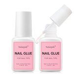 Sularpek 2Pcs Nail Glue, 8ml Strong Nail Glue for Acrylic Nails, Nail Glue Extra Strong, Professional False Nail Adhesive Glue for Salon & Home Use