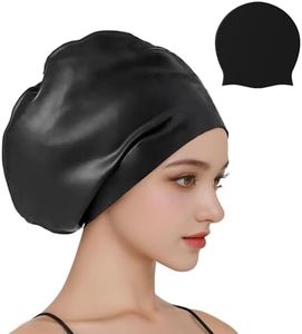 Long Hair Swim Cap,Waterproof and Durable Silicone Swim Cap,Extra Large Swim Caps,Swimming Caps for Women Men,Women Long Hair for Dreadlocks Waterproof Keep Hair Dry