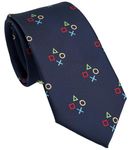 ZENXUS Sports and Game Ties for Men, Designer Necktie Navy, Controller, Medium