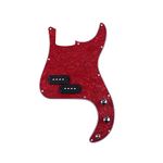 Shengsui Pre-wired Bass Pick Guard Loaded P Bass Pickguard for Fender Precison P Bass Part Red Pearl