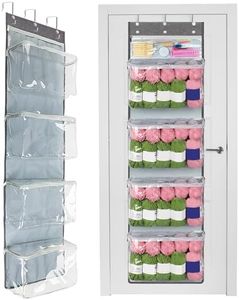 Coopay Yarn Storage Hanging Knitting Bag with 3 Hooks, Large Yarn Bag Organizer Dustproof Knitting Storage Organizer with 5 Separate Shelf, Closet Organizers and Storage for Knitting Crochet Supplies