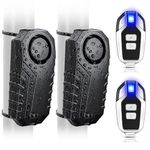 ONVIAN 2-Pack Upgraded Motion Sensor Bike Alarm Wireless Anti-Theft Motorcycle Alarm Waterproof Bicycle Security Alarms Vibration Sensor - 113dB Loud