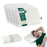 The White Willow Pillow for Neck Pain Relief-Pillow Set of 4-Engineered Latex Pillow-Orthopedic Bed Pillow for Sleeping-Cervical Pillow for Neck & Shoulder Pain-Soft for Back Pain-Standard Size-4" H