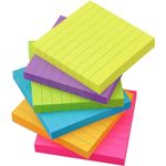 Lined Sticky Notes, 3x3 in Post, Pastel Sticky Notes Post Sticky Colorful Super Sticking Power Memo Pads Strong Adhesive Sticky Note Pads, Multi-color Sticky Pad for Home, Office, School