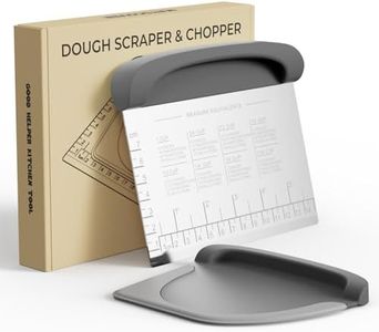 Bench Scraper Dough Cutter Tool - Bowl Pastry Scraper for Bread Cake Pizza, Bench Knife Kitchen Dough Scraper for Baking, Stainless Steel Food Scraper with Grip Handles & Measuring Scale, Grey