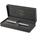 Parker Sonnet Fountain Pen | Stainless Steel with Gold Trim | Medium Nib | Gift Box