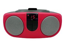 Sylvania SRCD243M-RED Portable Cd Player with Am/FM Radio Boombox (Red)