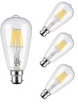 Mufasa 4-Watts B22 Base LED Edison Vintage Antique Glass Light Bulbs for Home Decoration, Living Room, Hall, Balcony, Restaurant Bar Lighting Amber Yellow Light Pack of 4