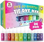 DOODLE HOG Tie Dye Kit for Kids & Adults - 24 Large Tye Bottles with 12 Colors Powder, Soda Ash, Gloves Groups Non-Toxic