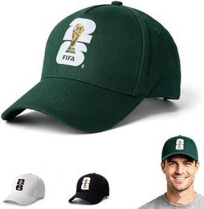 2026 FIFA World Cup Official Baseball Cap for Men Women, Adjustable Cotton Soccer Hat Unisex for Outdoor Sports and Game Day Green