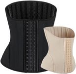 Latex Waist Trainer For Women - Black Underbust Corset Top - Waist Cincher Shapewear - Body Shaper, Black, XX-S