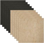 10 Pcs Felt Furniture Pads, 5 x 5 inch, Self Adhesive Felt Pads, Large Non Slip Felt Sheets Protectors for Hardwood Wood Floors Heavy Duty Chair Wall Furniture Feet Laminate Flooring, Beige/Black