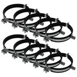 Vent Systems 5" Inch Pack of 10 - Pipe Clamp with Rubber Gasket - Galvanized Steel Clamp - Pipe Hanger for Vent Duct Connection to the Wall or Ceiling - Mounting Bracket Clamp for 5" Ducting