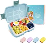 Homtibrm Bento Lunch Box, 920ML Kids Lunch Box with 6 Compartments Snack Salad Box Food Container for Childrens Girls Boys Adults Work School, Microwave Freezer & Dishwasher Safe (Blue)