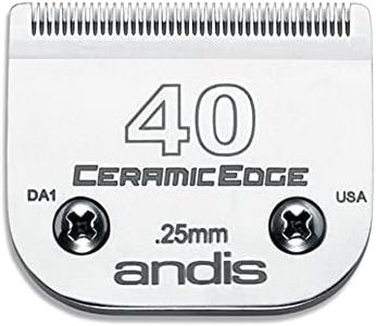 Andis – 64265, Ceramic Edge Detachable Pet Clipper Blade – Comprised of Carbon-Infused Steel, Exclusive Hardening Process - for AGC, BG, DBLC, FHC & BDC Series - 1/100" (0.25mm) Cut Length, Chrome