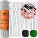 MAPORCH White Plastic Wire Mesh Fence 15.7IN x 10FT Roll - Ideal for Poultry, Dogs, Rabbit, Snake Barrier & Gardening - Durable Plastic Chicken Wire Mesh - Versatile Plastic Fencing & Netting Solution