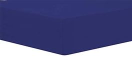 Olivia Rocco Easy Care Fitted Sheet Poly Cotton Bed Sheets, King Royal Blue