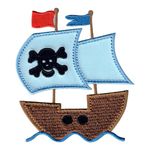 PatchMommy Pirate Ship Patch, Iron On/Sew On - Embroidered Applique Motif for Children Kids Baby