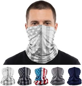 S A Company 5-Pack UV Face Shield | UV 30+ Multipurpose Neck Gaiter Balaclava for Adults