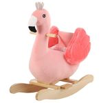 FUNLIO Flamingo Baby Rocking Horse for Toddlers 6 Months to 3 Years, Cute & Graceful Pink Swan Rocker for Baby Girl, Stuffed Plush Ride-on Rocking Animal, Easy to Assemble, CPC & CE Certified