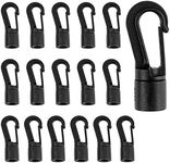 ZHOUBIN Shock Cord End Snap Hooks for 1/4 inch to 5/16 inch, Black Plastic Bungee Cord Terminal Hooks, 16 Pcs