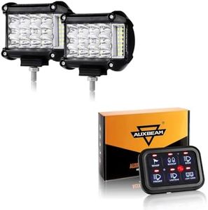 Auxbeam 2pcs Side Shooter Light Pods+ 6 Gang Switch Panel (Blue)